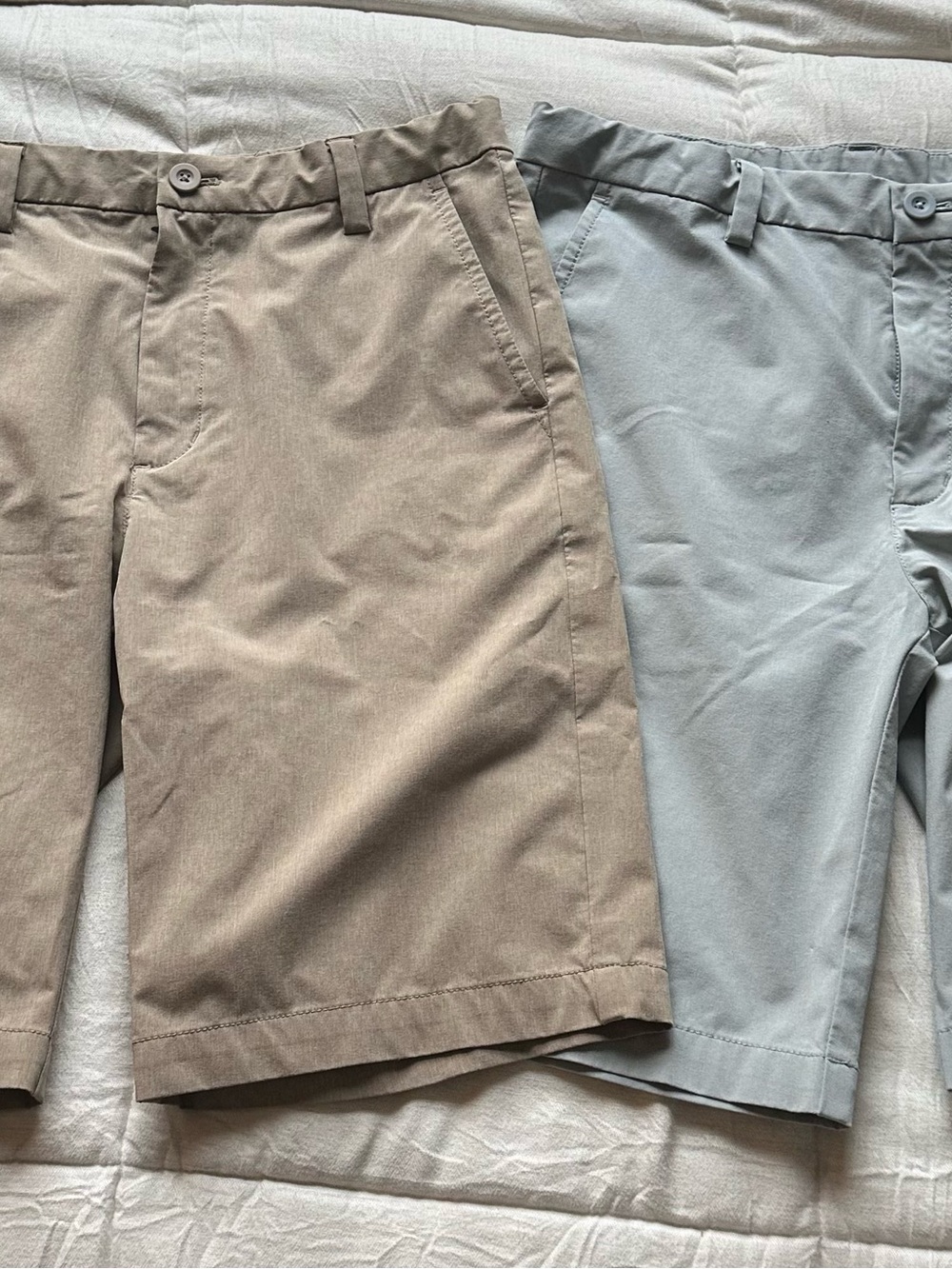 Vineyard Vines Two-Pack Flat Front Shorts in Khaki and Light Gray